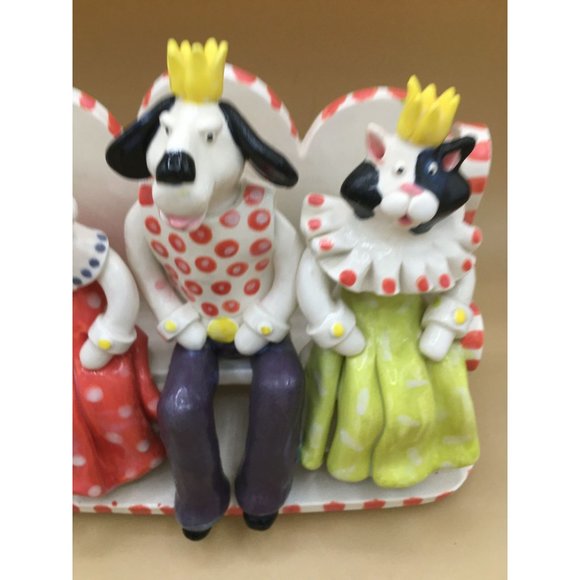 REIGNING Cats and Dogs SEXTON Sculpture Ceramic Figurine UNIQUE - Picture 4 of 13